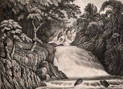 A collection of 19th century British architectural engravings along with a pencil drawing of a