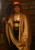 S. Montague (late 19th/ early 20th century), a portrait of a lady in Eastern costume, holding a