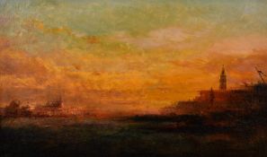 Attributed to Henri Duvieux (b. 1855) French, A view of Venice, oil on canvas, signed, 15.75