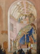 Elijah Albert Cox, R.B.A., R.I., R.O.I. (1876-1955) British, 'Mural Design For A Church Of St