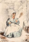 Henry Bright, N.W.S (1810-1873) British, 'Spinning A Yarn', watercolour with pencil, initialled &