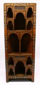A LATE 19TH CENTURY MOORISH STANDING CORNER CABINET