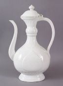 AN UNUSUAL 19TH CENTURY SAMSON WHITE PORCELAIN EWER made for the Islamic market, 35cm high.