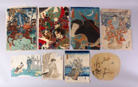 A COLLECTION OF 19 JAPANESE MEIJI PERIOD WOOD BLOCK PRINTS BY KUNISADA - YOSHITORA & OTHERS - of