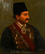 IBRAHIM ISFAHANI, CIRCA 1890, PERSIAN, A PORTRAIT OF MASSOUD MIRZA ZELL-E SOLTAN (1850-1918),