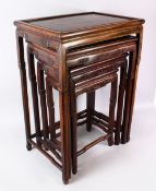 A GOOD NEST OF FOUR CHINESE TABLES.