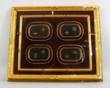 A JAPANESE MEIJI / TAISHO LACQUER FRAMED PANELS IN THE MANNER OF NAMIKI , each plaque decorated with