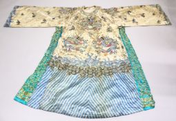 A 19TH CENTURY CHINESE MIXED LOT OF EMBROIDERED DRAGON SILK WORKS, Consisting of an ebroidered