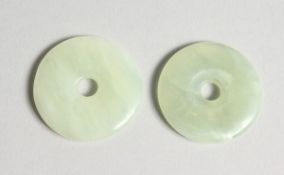 A SMALL PAIR OF PLAIN CIRCULAR ROUNDELS1.25ins diameter