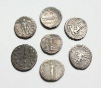 A SMALL COLLECTION OF ROMAN AND GREEK CLASSIC SILVER COINS (7)