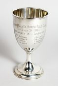A POLO TROPHY CUP 6 ins high (MIAMI VALLEY HUNT AND POLO CLUB, JULY 31.29) Sterling silver