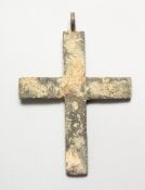 A LARGE ROMAN CAST IRON CRUCIFIX 6.25 ins long