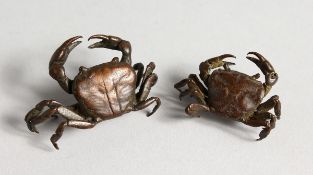 A PAIR OF JAPANESE BRONZE CRABS 1.25 ins