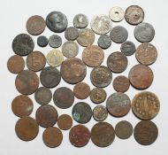 A MIXED LOT OF TOKENS AND COINAGE SOME ROMAN AND EARLY ENGLISH