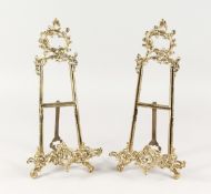 A PAIR OF BRASS EASELS