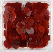 A BOX OF CORNELIAN STONES