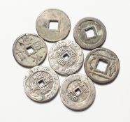 SEVEN CHINESE SILVER COINS