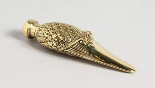 AN 18TH CARAT GOLD PLATED SWAN PERFUME BOTTLE