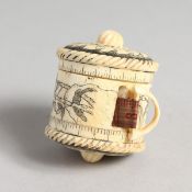 AN ETCHED BONE TAPE MEASURE 1..25 ins