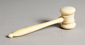 A TURNED IVORY GAVEL