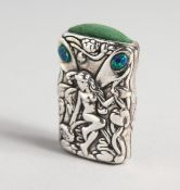 A SILVER FAIRY PIN CUSHION