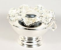 A SUPER PLATE AND GLASS CAVIER SET.