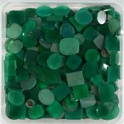 A BOX OF CHRYSOPRASE STONES