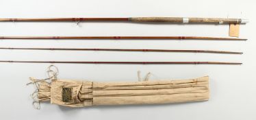 C. PLAYER & CO., A THREE PIECE TROUT ROD with original cloth case.