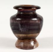 A CARVED BLUE JOHN VASE 4.5 ins high.