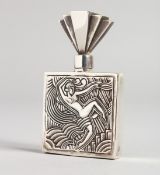 A MAURICE PIGO SILVER PERFUME BOTTLE