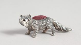 A SILVER FOX PIN CUSHION