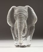 A SWEDISH GLASS ELEPHANT No. 3139, signed 5.5 ins high