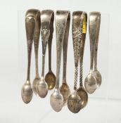 FIVE PAIRS OF SILVER SUGAR TONGS