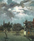 Raymond Tassoul (b. 1887) French, scene of a cottage under moonlight, oil on canvas, signed, 18