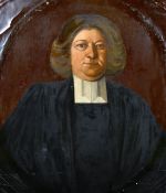 A portrait of a gentleman, oil on canvas, inscribed on label verso 'The Revd Nathanial