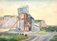 Jet S. Jardine (19th/20th century) British, 'Sussex Chalk Mill', signed in pencil with a Society