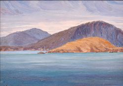 Attributed to Langdon Smith (1870-1959) American, A Mediterranean view (1930), oil on board,