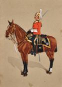 F O'Beirre, A set of five watercolours of mounted soldiers, each signed and inscribed verso, 7