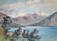 A folder containing a collection of loose watercolours of various topics, all around 12