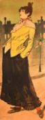 Early 20th century French, A print of an elegant lady on a Paris street, 53