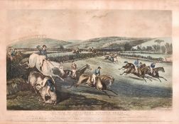 George and Charles Hunt after F. C. Turner, 'Vale of Aylesbury Steeple Chase', set of four