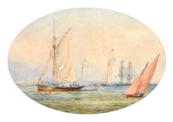Admiral Sir Charles Burrard (1793-1870) British, A maritime scene with boats on calm waters,