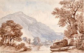 Circle of Thomas Sunderland (1744-1823) British, Wohlensee (Lake Wohlen), Canton Berne, Switzerland,