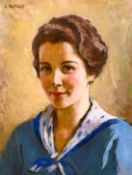 Carl Felkel (1896-1973) British, A portrait of a young woman, oil on canvas, signed, 20