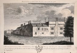 A small group of antique engravings, views of country houses by various hands, all 7.5