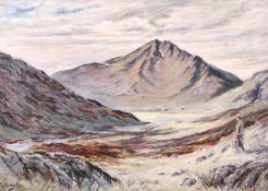 C. A. Cooke (early 20th century) A figure walking towards a mountain stream, oil on canvas,