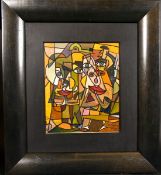 Joseph Dubiel Von LeRach (b.1951) Czech, A Cubist composition of figures, oil on panel, signed,