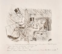 A collection of storyboard illustrations for 'Punch' magazine ca. 1860, Pen & ink, variously