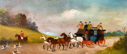 Philip Henry Rideout (1860-1920) British, A pair of coaching scenes, oil on board 6.5