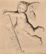 A group of decorative old master prints of cherubs and other topics, variously inscribed, from 6